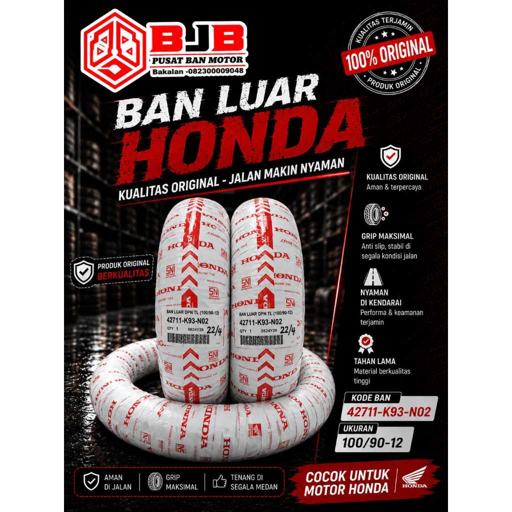 BAN DEPAN TUBELESS FEDERAL 100/90 - 12 K93 HONDA SCOOPY ESP K93