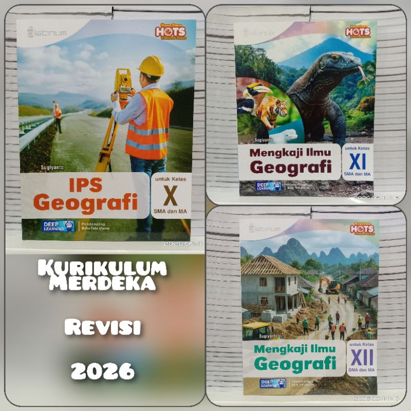 Buku Geografi kelas 10 , 11 , 12 / X , XI , XII SMA Kurikulum Merdeka Platinum / Buku Mengkaji Ilmu 