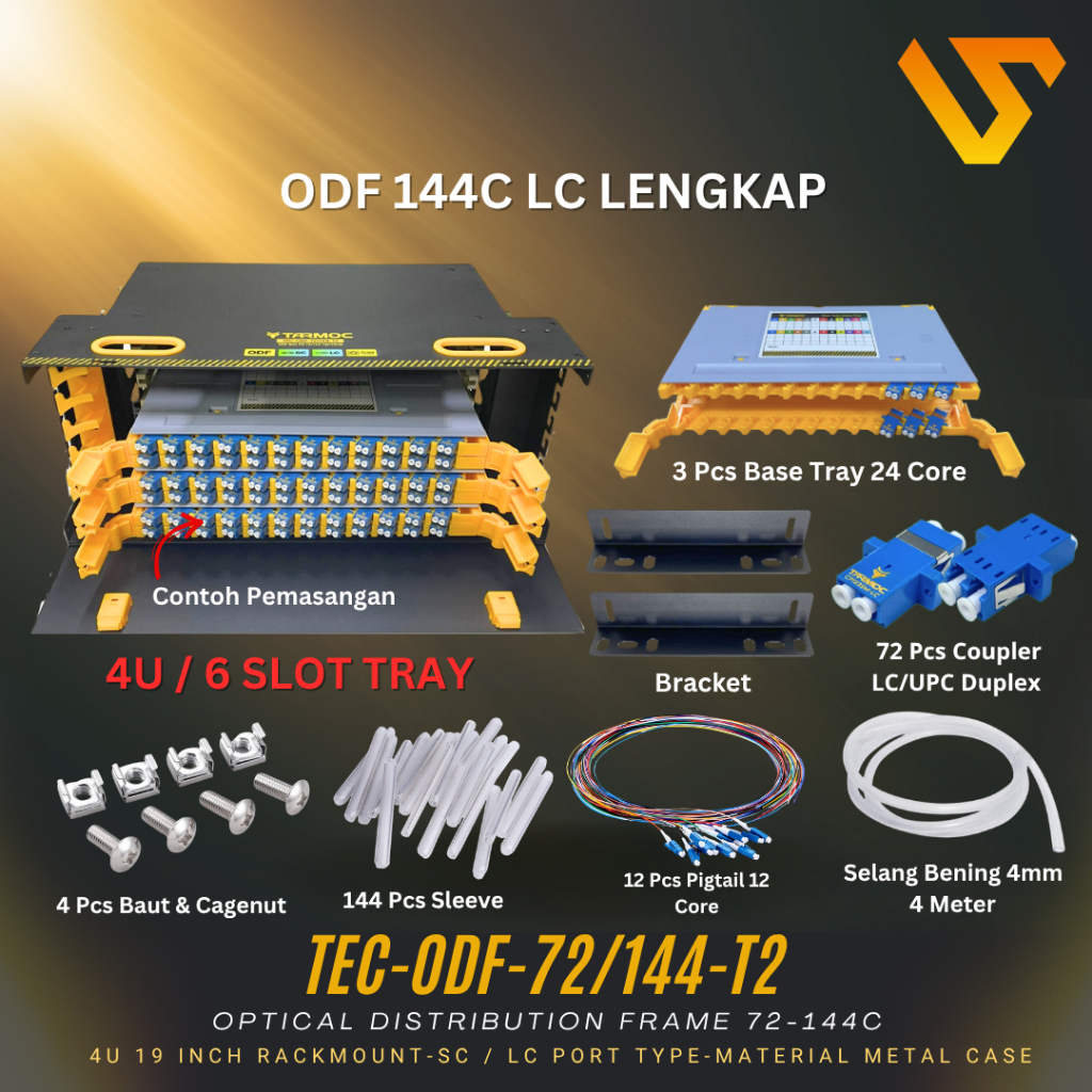 Fiber Optic ODF 144 Core LC Lengkap Rackmount | ODF 144C LC