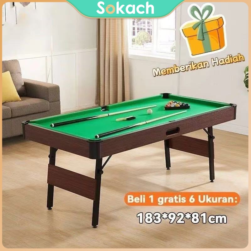 Meja Billiard Mini Lipat 6ft 183cm Set Lengkap Bonus Alat Kualitas Premium Meja Biliar Rumah Keluarg