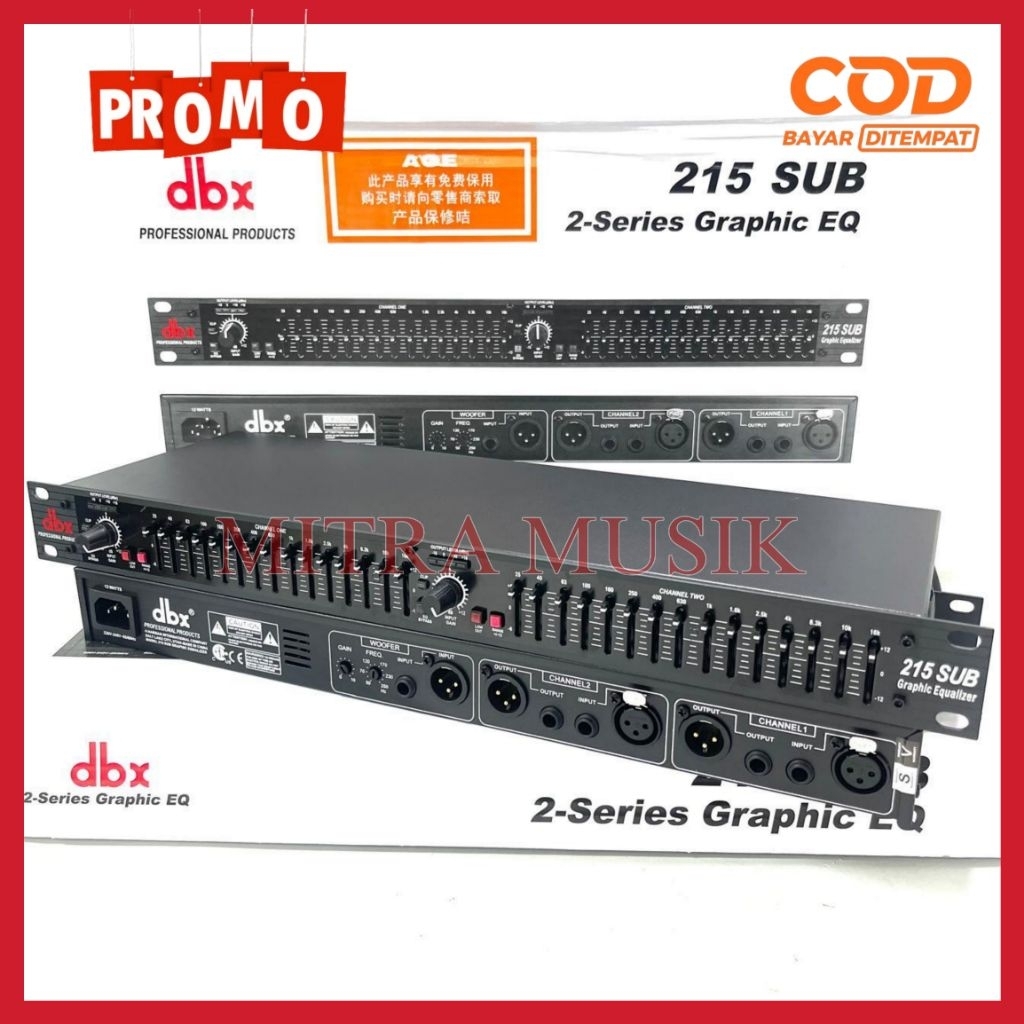 Equaliser DBX 215 SUB 2serial Graphic EQ dbx 215 sub Grade A ( Bisa COD )
