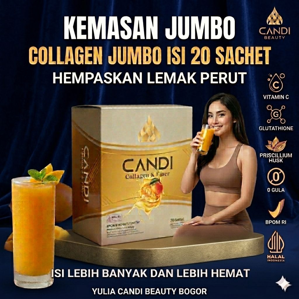CANDI COLLAGEN FIBER MINUMAN PELANGSING PEMBLOKIR LEMAK DIET DETOX LEMAK PERUT BUNCIT MELANCARKAN BA