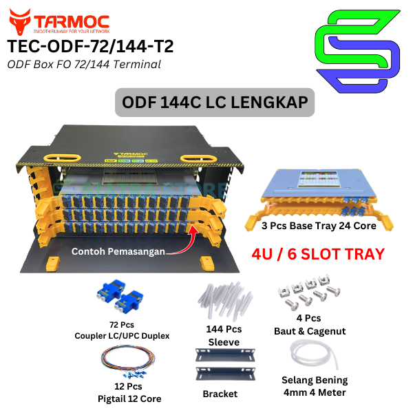 Fiber Optic ODF 144 Core LC Lengkap Rackmount | ODF 144C LC