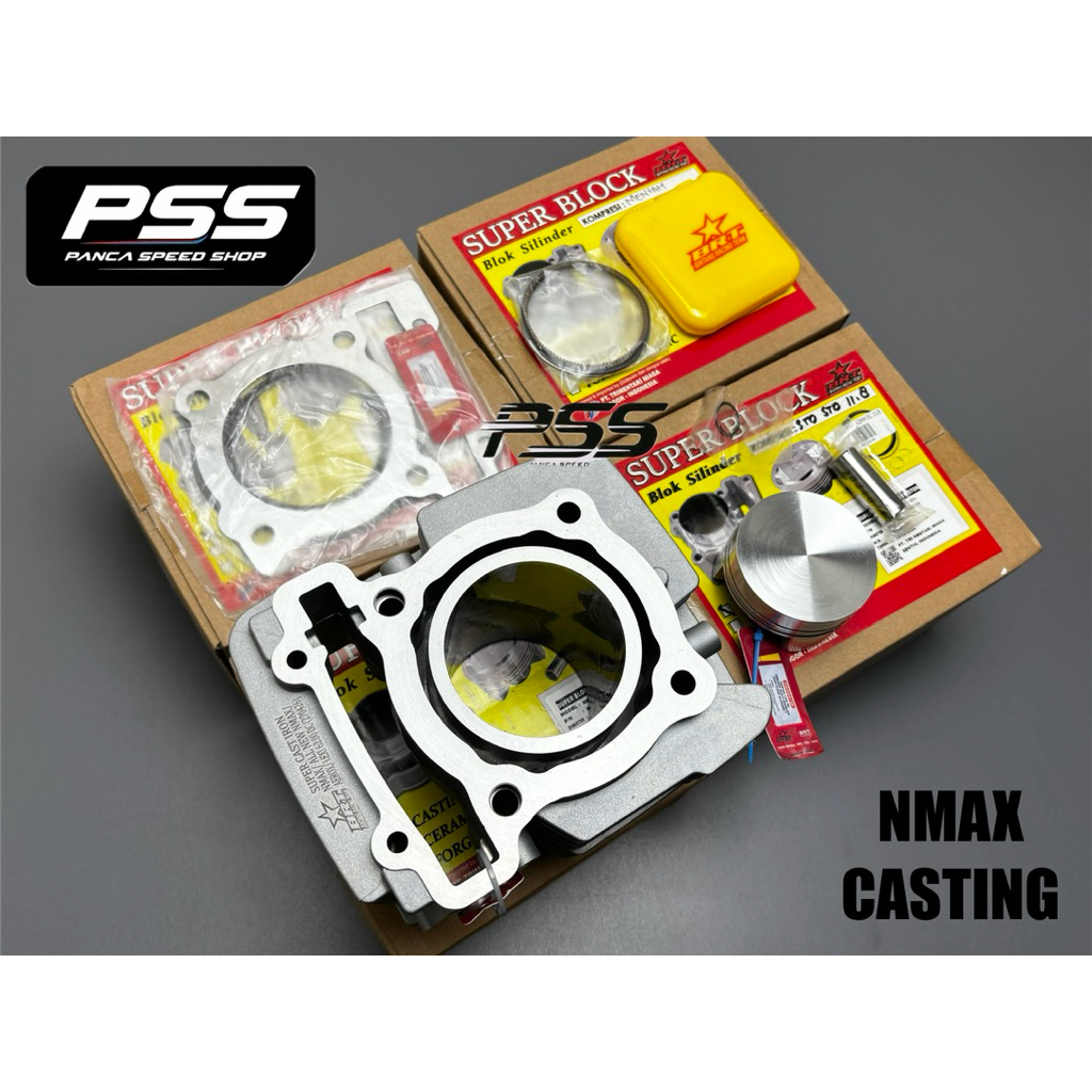 BLOK SEHER BORE UP BRT NMAX 155 OLD /NEW AEROX 155 BORE UP UK 62MM DOUBLE COOLER PISTON SUPER CASTIN