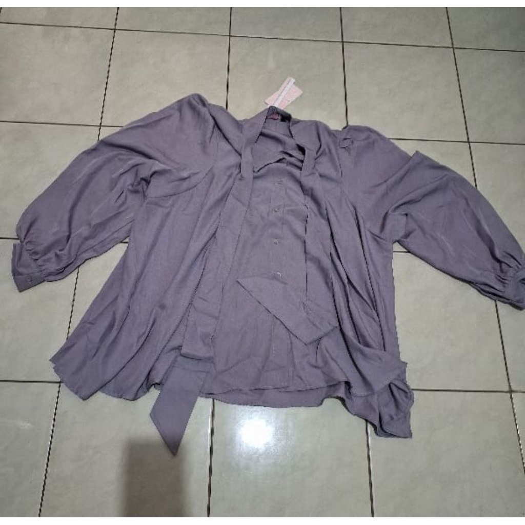BIGISSIMO BLOUSE ATASAN WANITA KEMEJA KANTOR KOREA BIG SIZE JUMBO
