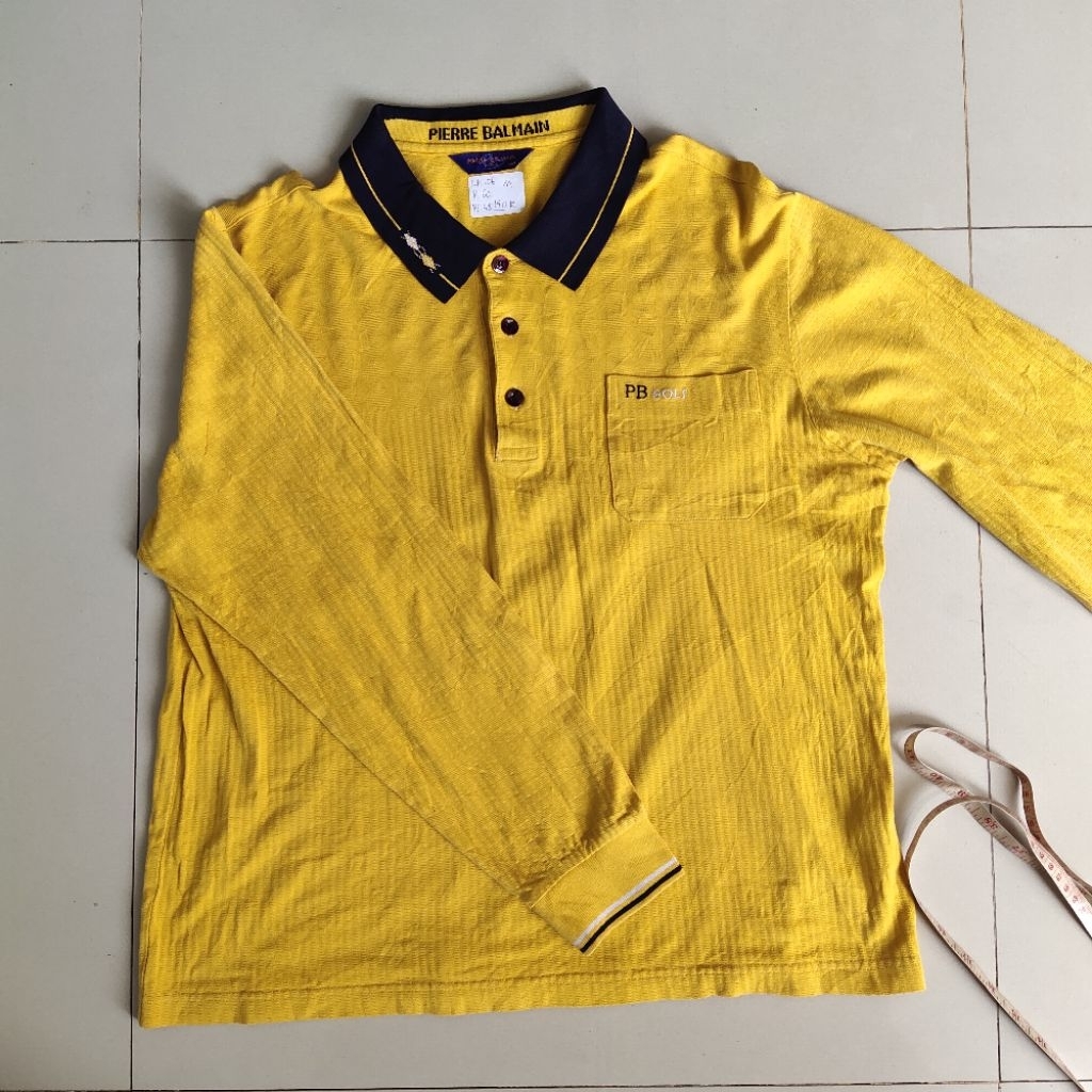 Kaos olahraga golf lengan panjang pierre Balmain size M
