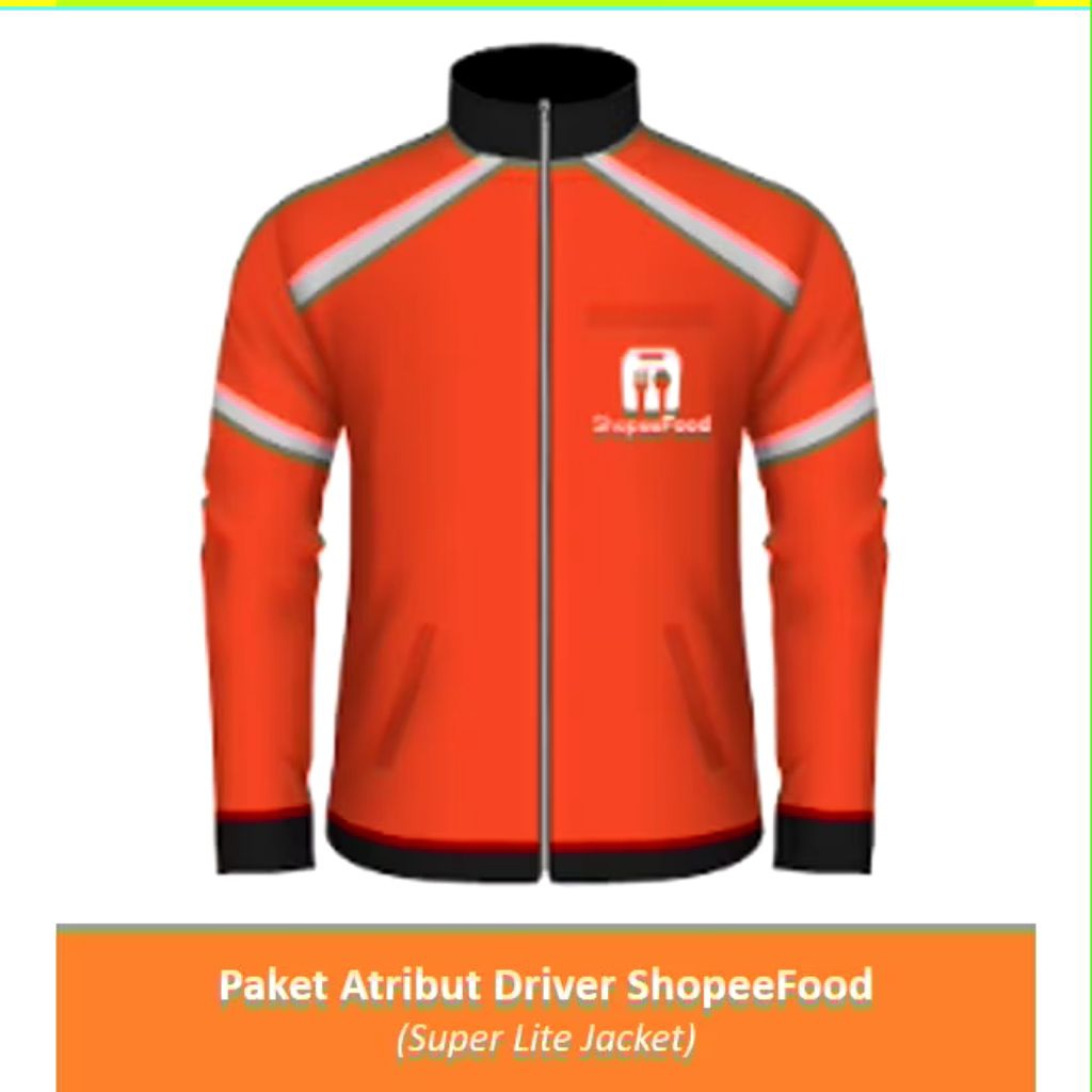 Original Paket Atribut Driver Shopeefood -Super Lite Jacket ukuran XL