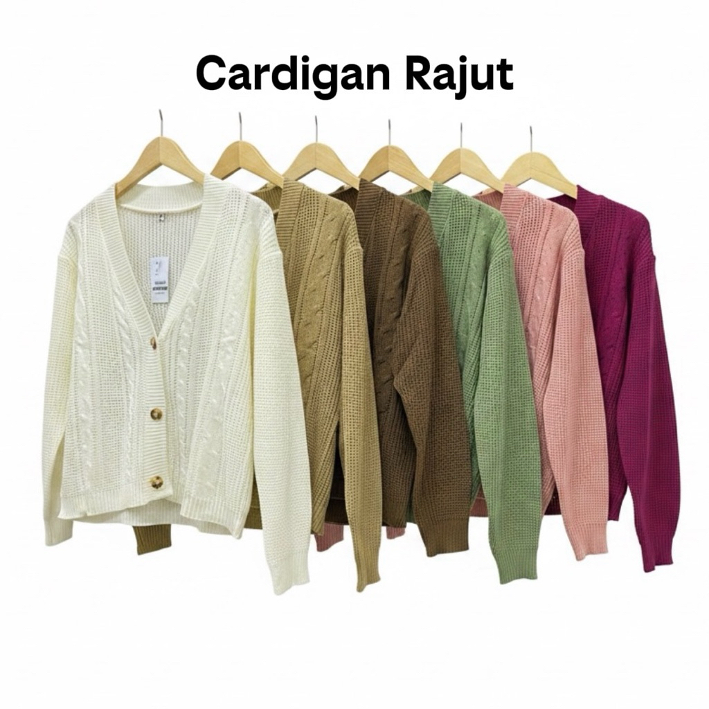 CARDIGAN RAJUT KANCING - RAJUT BATWING OVERSIZE
