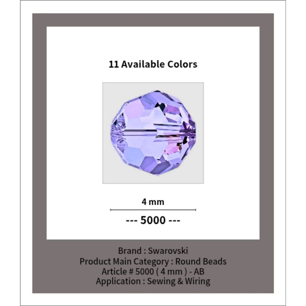 SWAROVSKI™ - 4 MM AB Round Beads - Article # 5000 - Swarovski Crystal - Swarovski Kristal - Crystal 