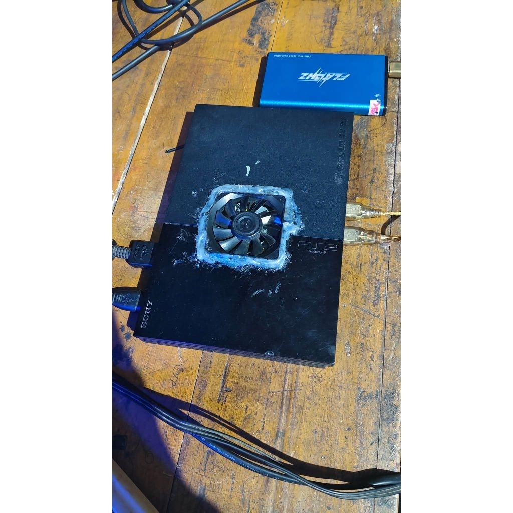 ps2 slim seri 9 hardisk 500GB kipas modif