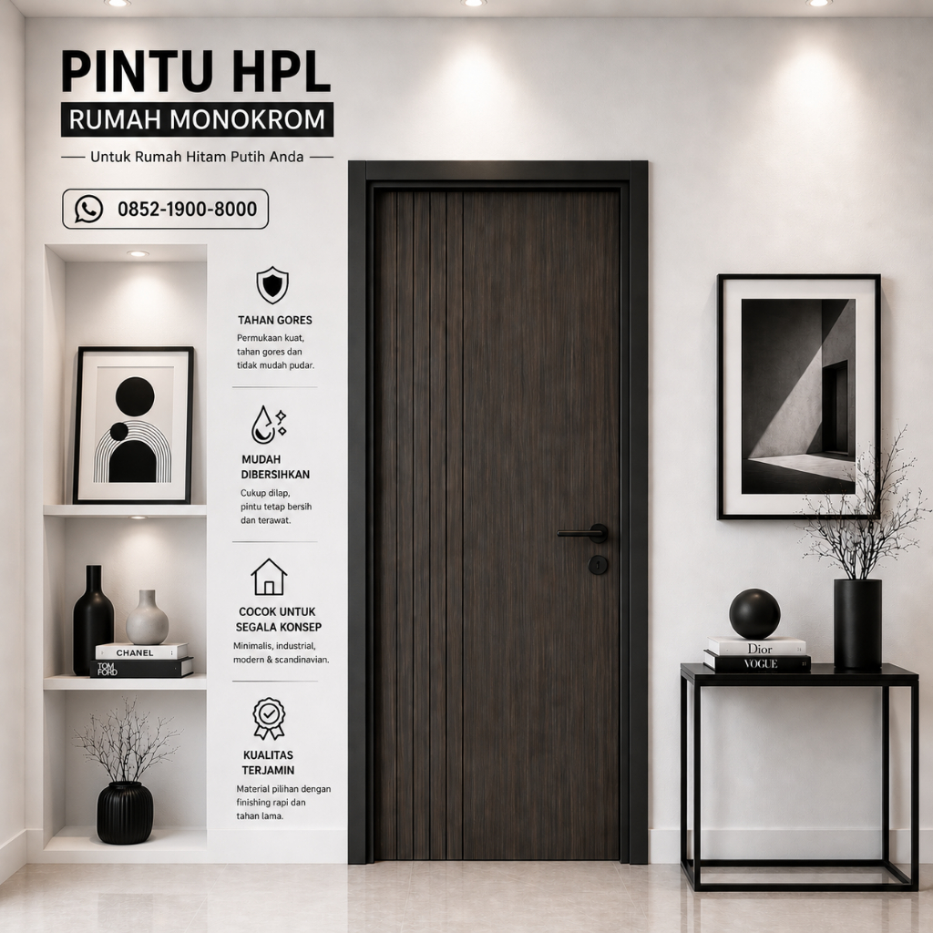 Pintu Rumah HPL Murah Untuk Rumah Hitam Putih Anda - Termasuk Pasang