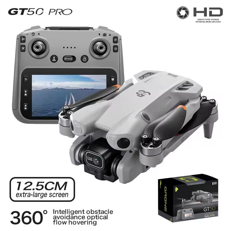 Drone GT50 Pro 8K Camera Large Brushless Motor Drone Fotografi Udara Obstacle Avoidance Screen Remot