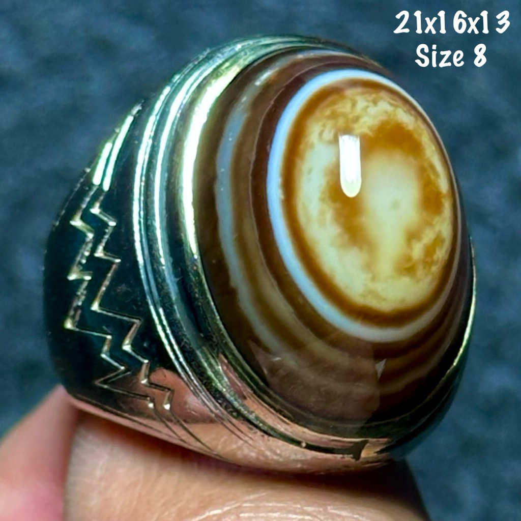 Cincin Batu Akik Natural Yaman Puser Mata (asli alam)