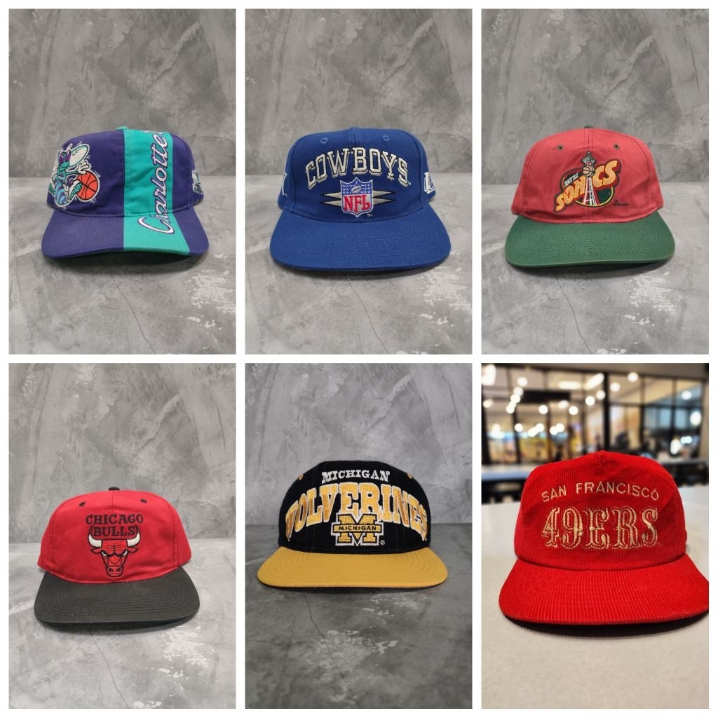 Snapback Vintage Cowboys Michigan Wolverines Chicago Bulls Super Sonics Hornets