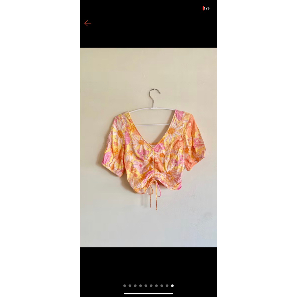 crop top floral h&m