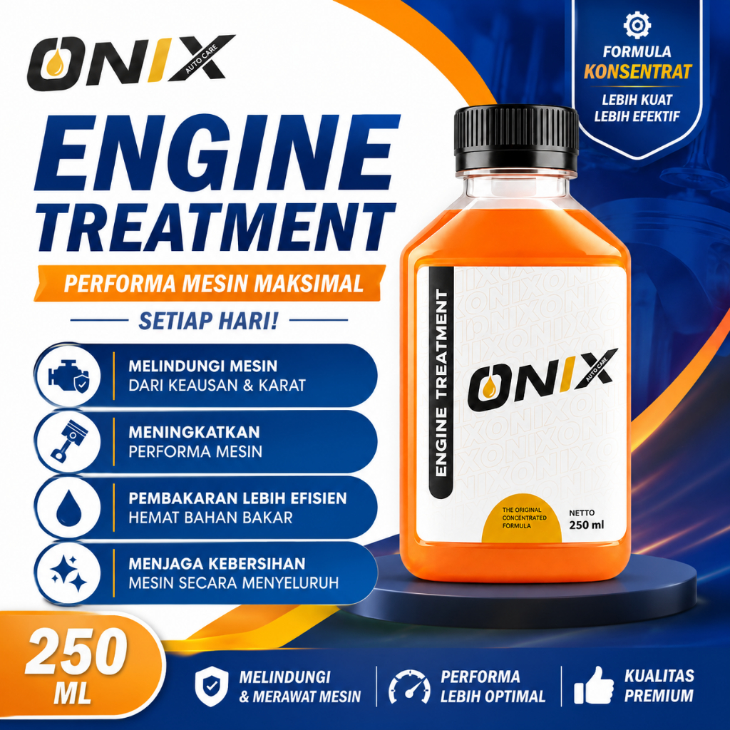 Onix Engine Treatment 250ml Anti Asap Oli Mesin Mobil Motor Bensin Diesel Original Premium