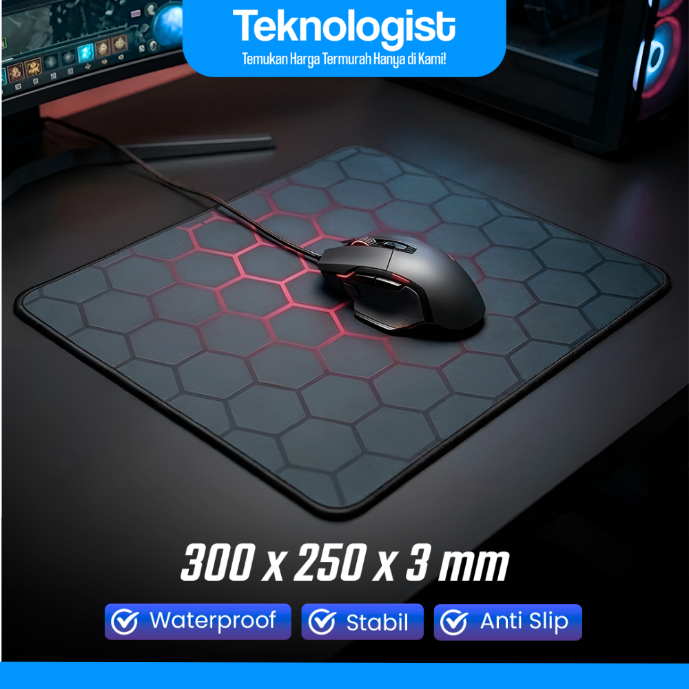 Mouse Pad Alas Mouse Sqaure Shape Honeycomb Laser Design