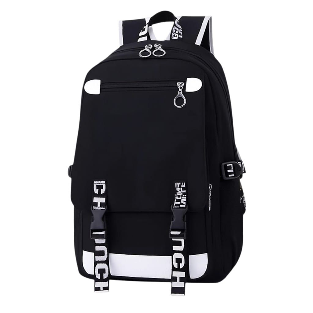Tas Sekolah Anak Laki-Laki Hitam - Desain polos, Ringan, Tahan Lama