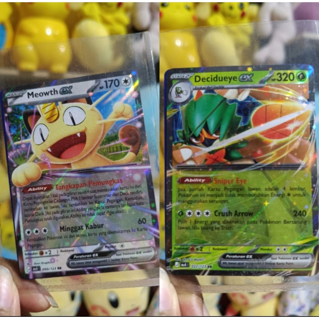 MEOWTH EX RR | DECIDUEYE EX RR | kartu Pokemon sepaket