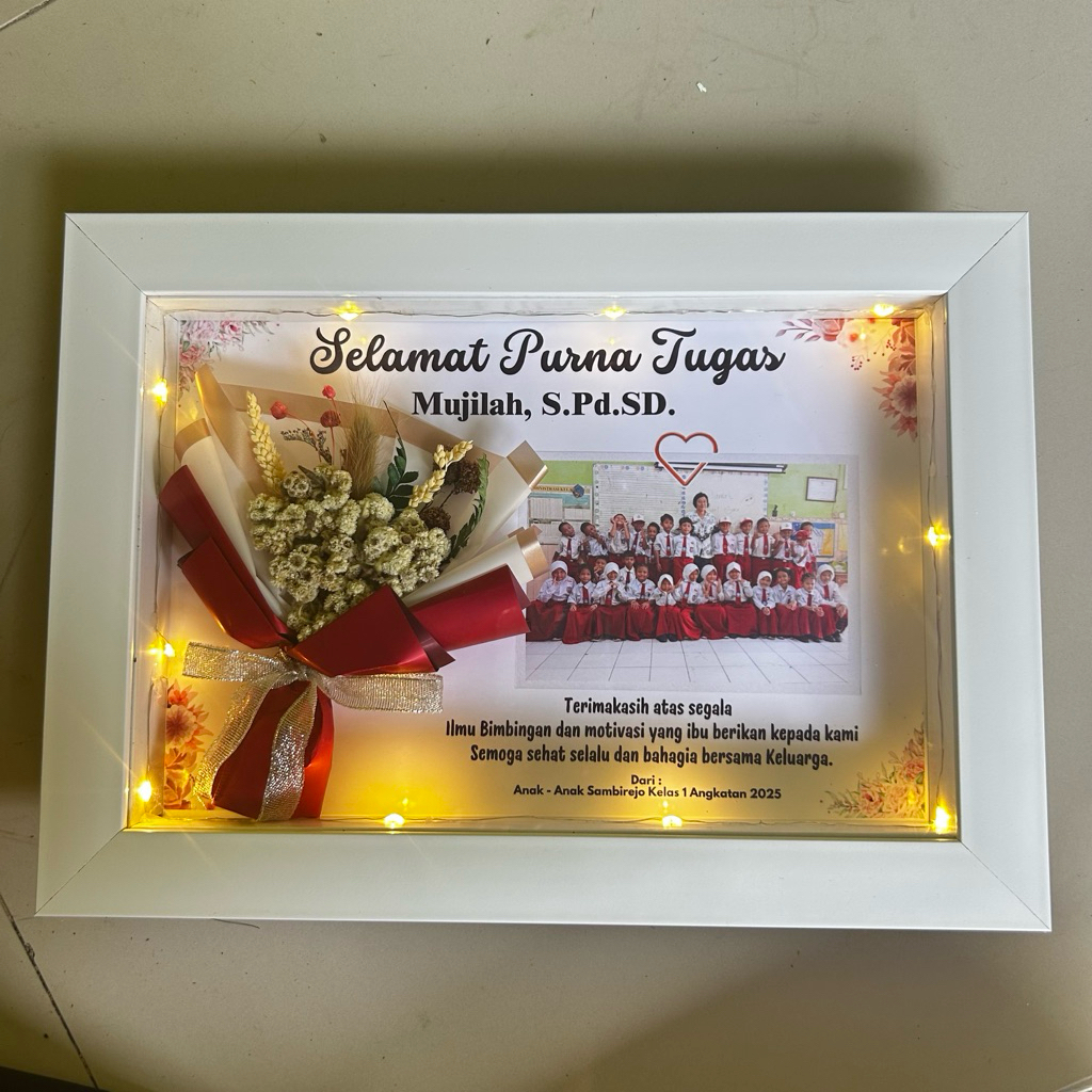 Frame bunga / Frame perpisahan / Kado Perpisahan / Hadiah Kenang Kenangan