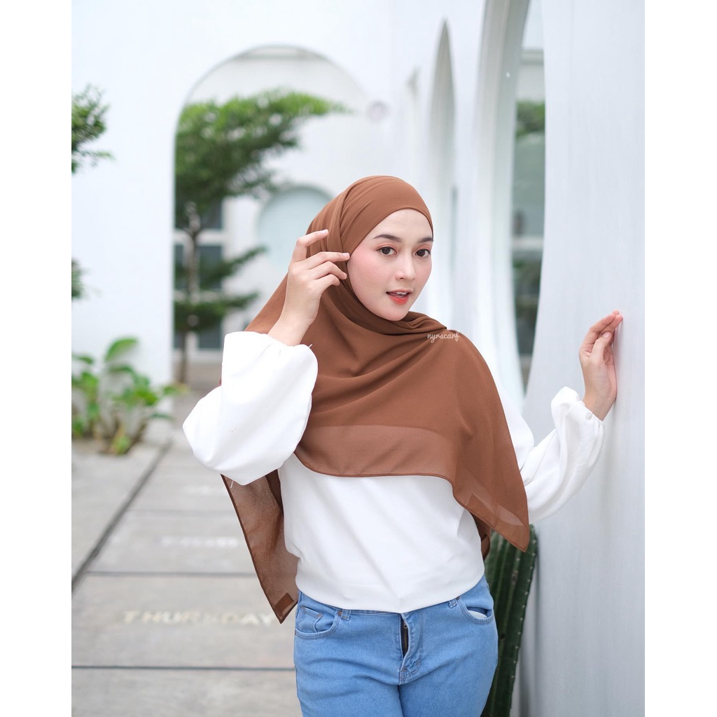 Kyra instant square | freench square hijab segitiga 120x120 cm inner tali | hijab malay