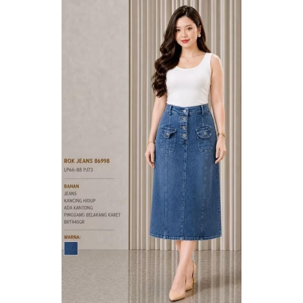 ROK DENIM WANITA TEBAL PREMIUM