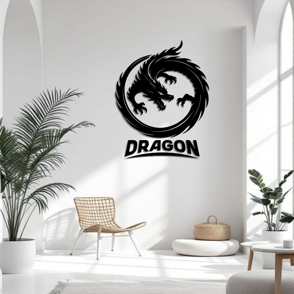 RupaKarya Hiasan Dinding Logo Dragon 3D Timbul – Dekorasi Kamar Cowok Gaming Style Modern
