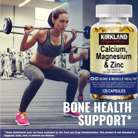 Kirkland Signature Calcium Magnesium Zinc - Plus Vitamin D3 & Boron - Mendukung Kesehatan Tulang & O
