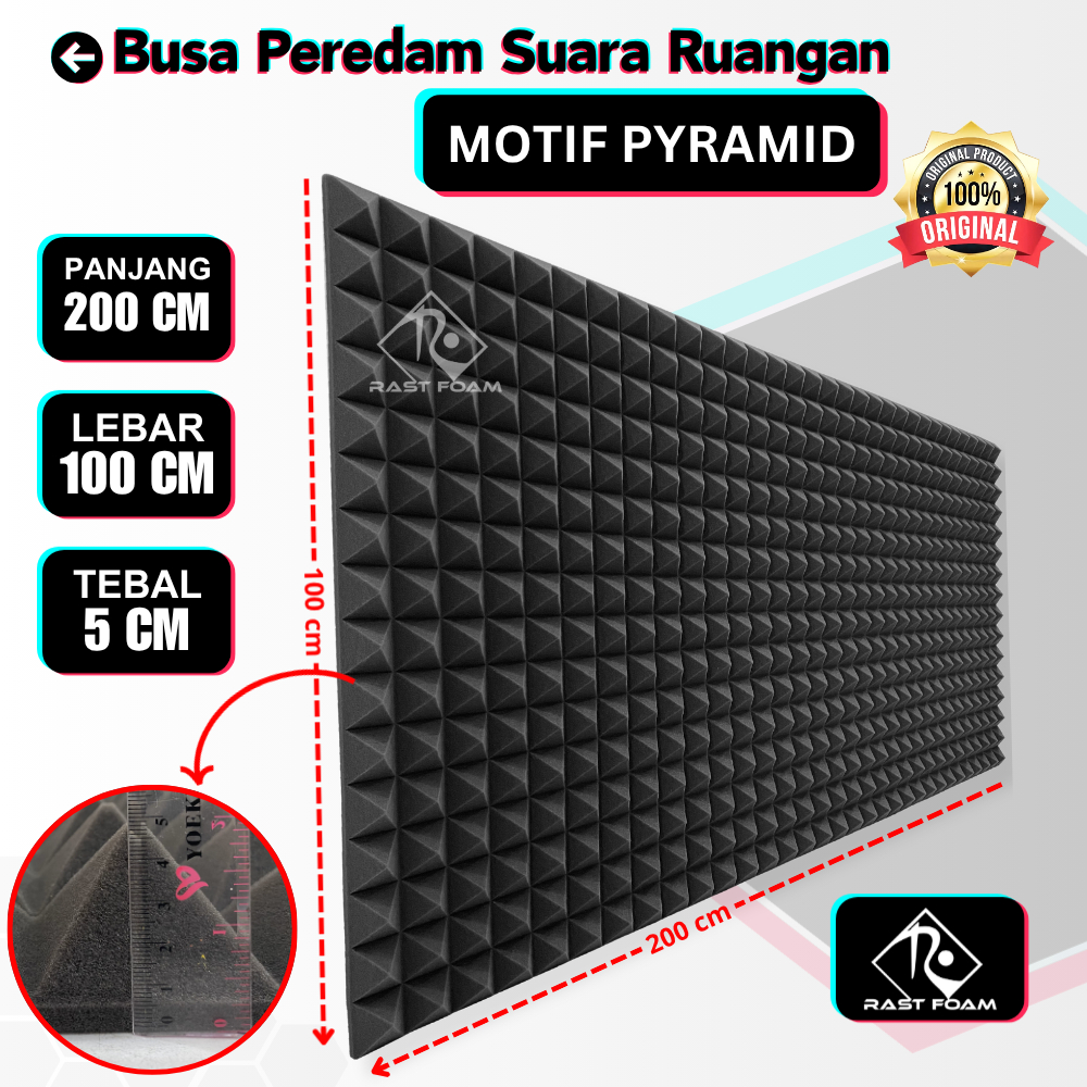 Busa Peredam Suara Studio - Busa Pyramid Acoustik Foam Peredam Ruangan