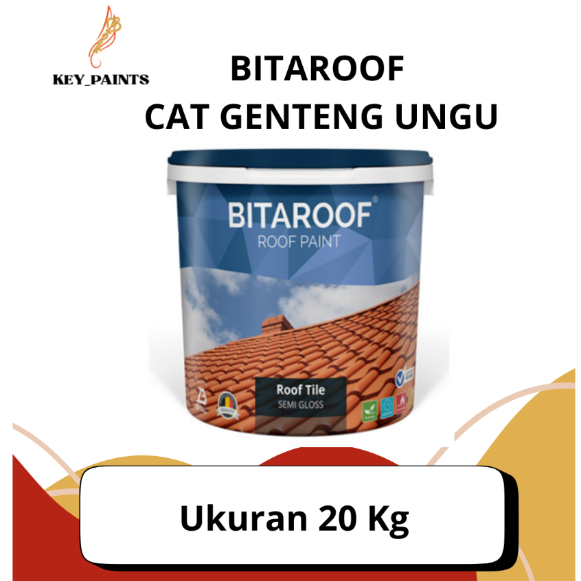 Bitaroof Cat Genteng Ungu 20 Kg Waterproof Anti Lumut Tahan Lama
