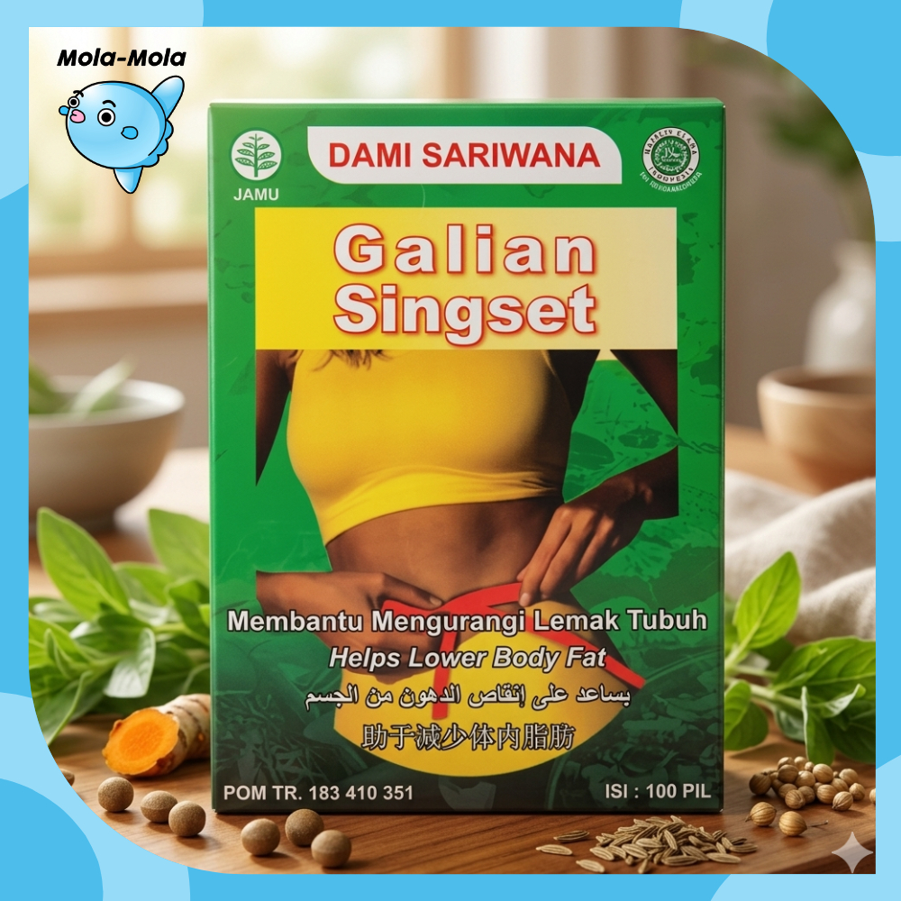 MOLAMOLASTORE Jamu Diet Herbal Galian Singset isi 100 Pil Pelangsing Penurun Berat Badan Mengurangi 