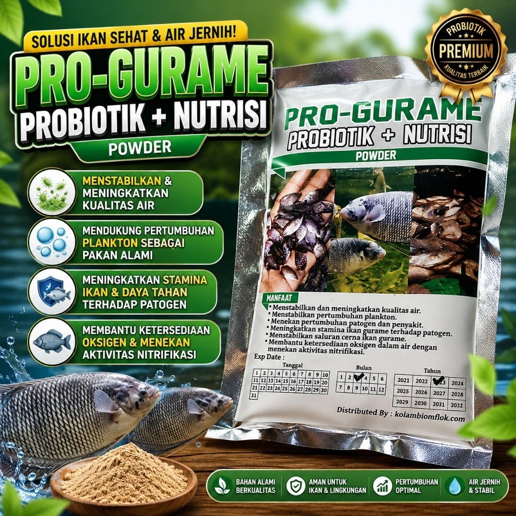 PRO-GURAME Probiotik Ikan Gurame + Nutrisi, Kemasan 100 gram per Pack