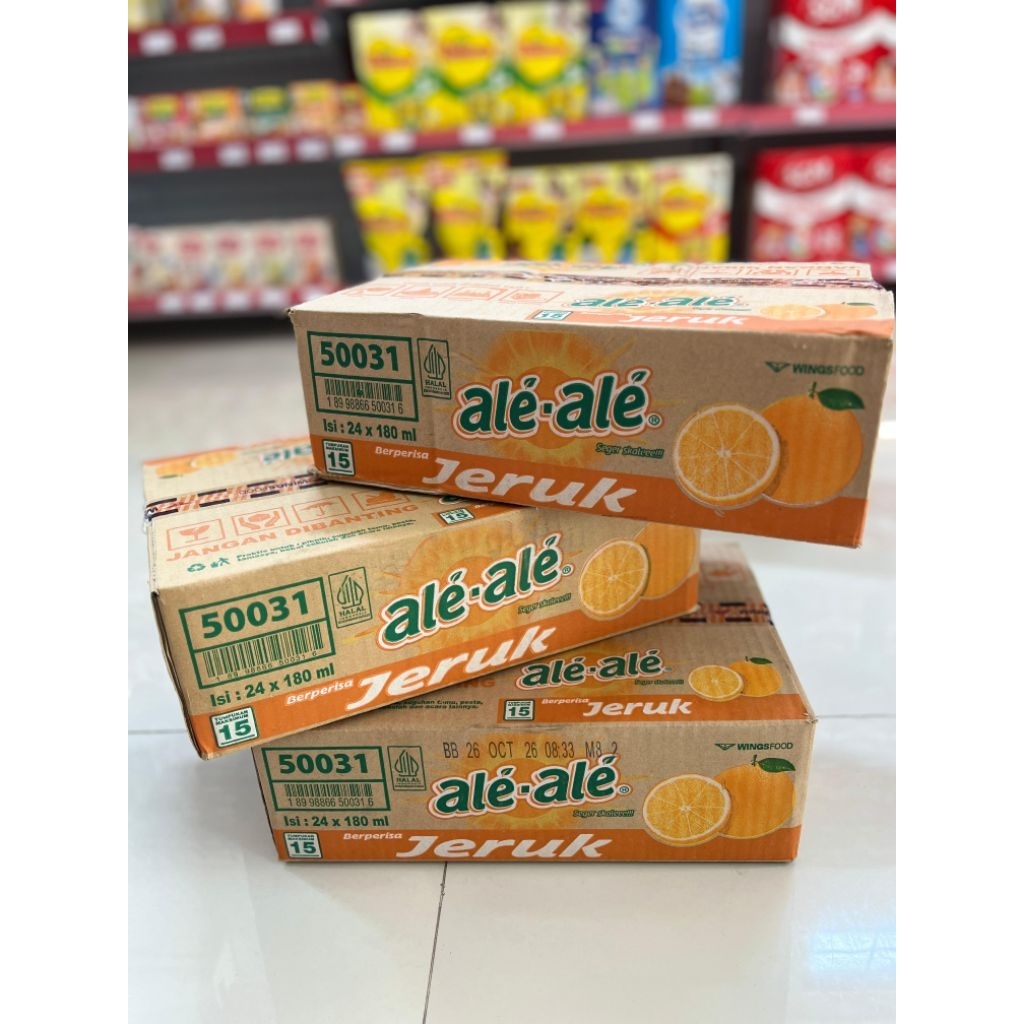 ALE ALE gelas 180ml 1 Dus isi 24pcs Rasa Strawberry, Mangga, Orange Dll