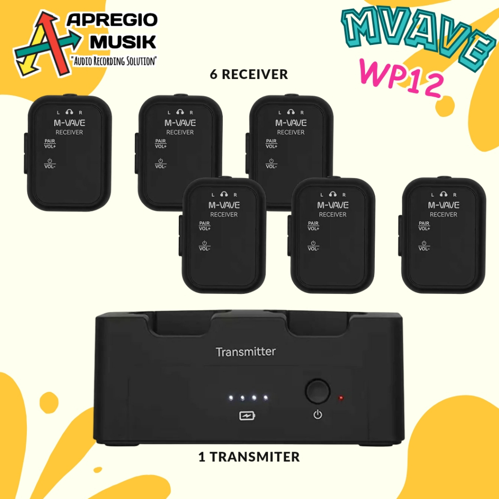 MVAVE M-Vave WP12 WP 12 wireless in ear monitor m vave IEM wireless panggung paket 6 orang
