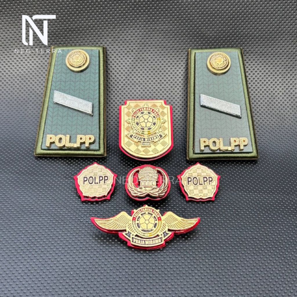 Paket Atribut Pol Pp Pangkat 2A 2B 2C 2D / 3A 3B 3C 3D / 4A 4B Satpol Pp Lengkap Premium