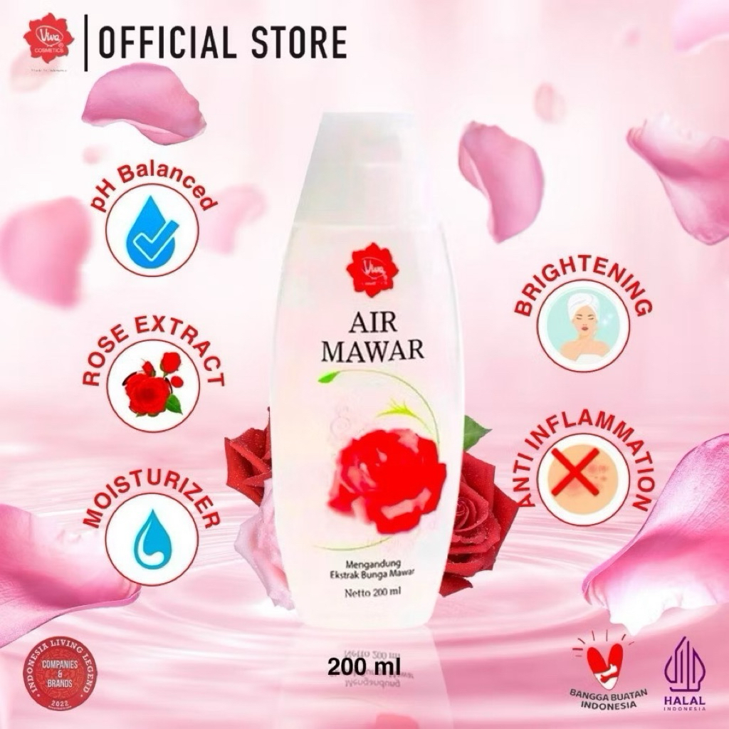 Viva Air Mawar | Penyegar viva| Milk cleanser Mawar