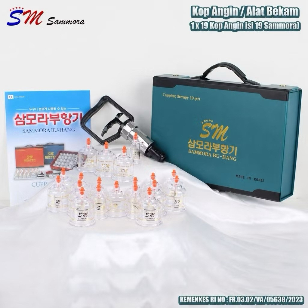 ALAT BEKAM SAMMORA BIRU ISI 19 PCS / ALAT BEKAM SAMMORA /SM CUPPING MURAH BERKUALITAS