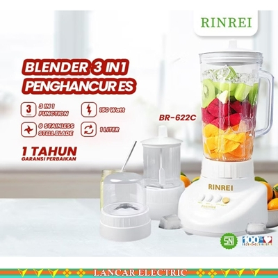 Blender Rinrei BR 622 C 3in1 Penggiling Bumbu Daya 300W