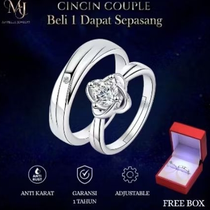 Cincin Couple Adjustable Cincin Tunangan Cincin Lamaran