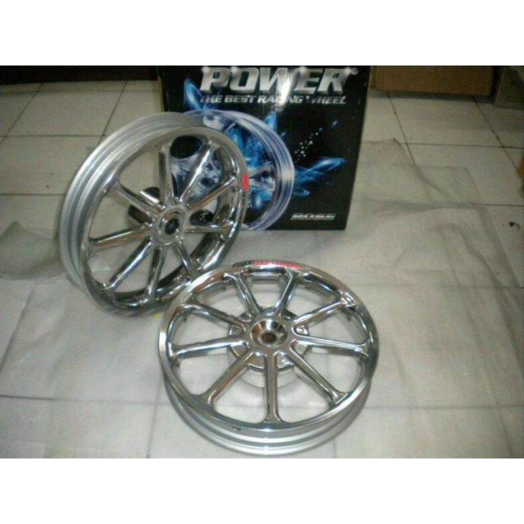 Velg Variasi POWER "SUN" CHROME Mio M3  Stylish & Modish , Ringan & Kuat , Kompatible , Upgrade/Modi