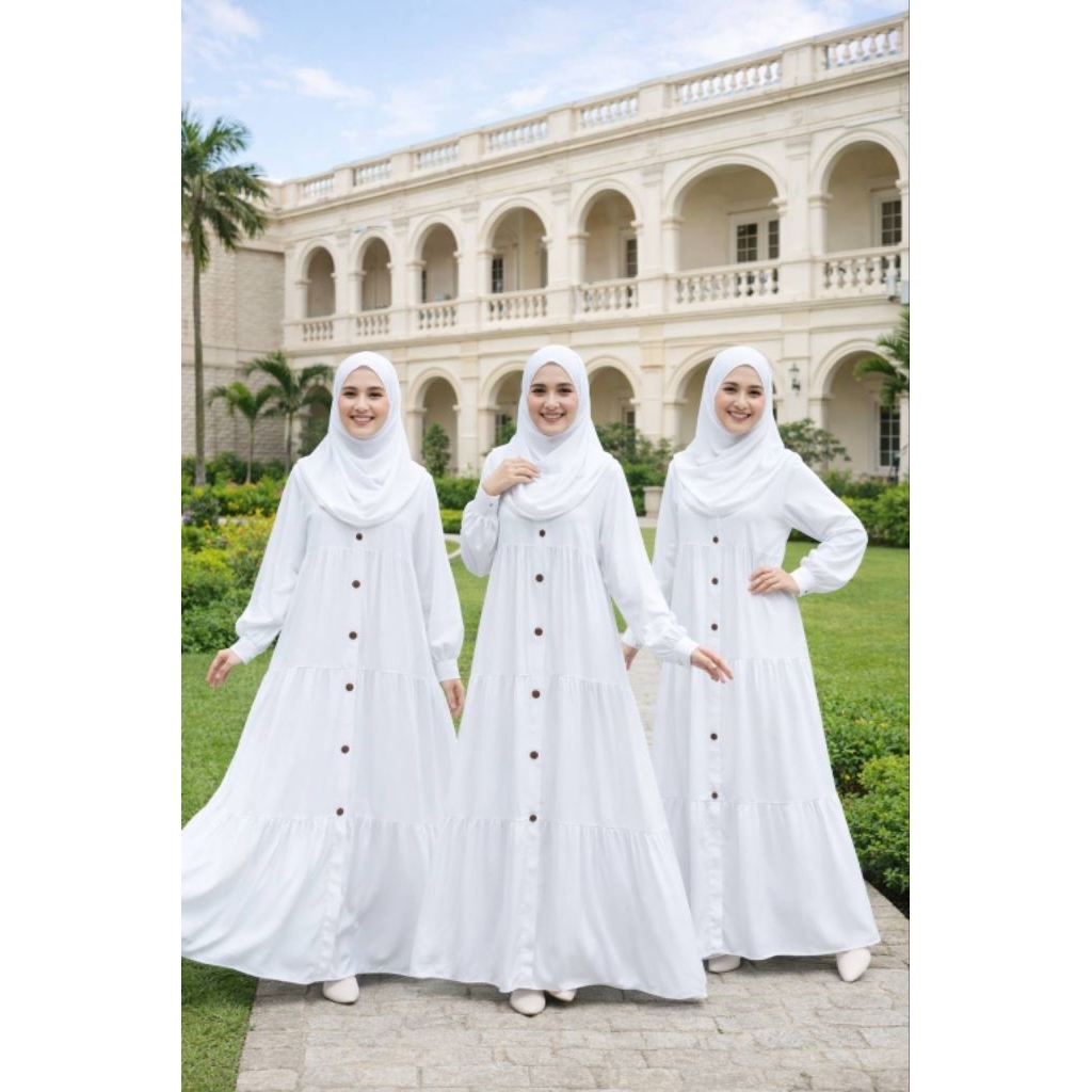 GAMIS RAYON PUTIH DAN MERAH MAROON REMAJA DEWASA CAMELIA BY OLEA