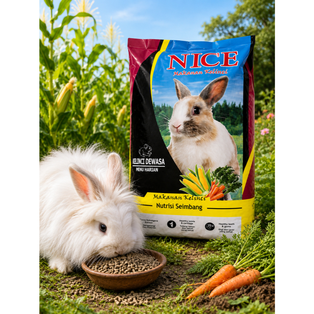 (REPACK) Nice Makanan Kelinci Dewasa | Pakan Kelinci Premium Nutrisi Seimbang | Rabbit Food Pellet K
