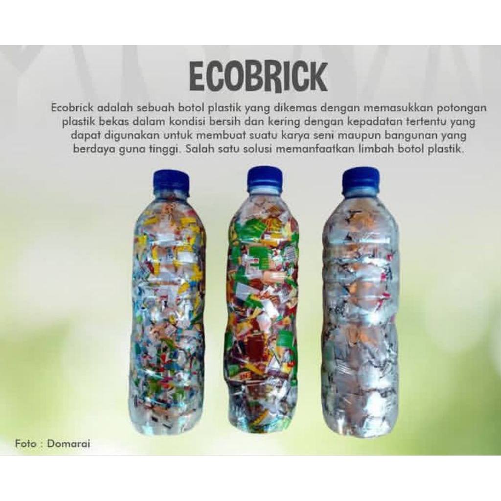 Ecobrick Ramah Lingkungan Botol Plastik 600ml Isi Padat
