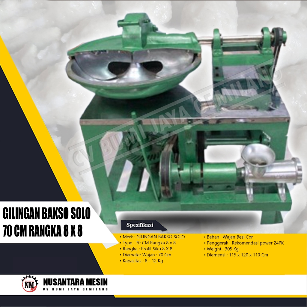 GILINGAN BAKSO SOLO 70 CM (8 X 8 - GEAR - DINAMO)