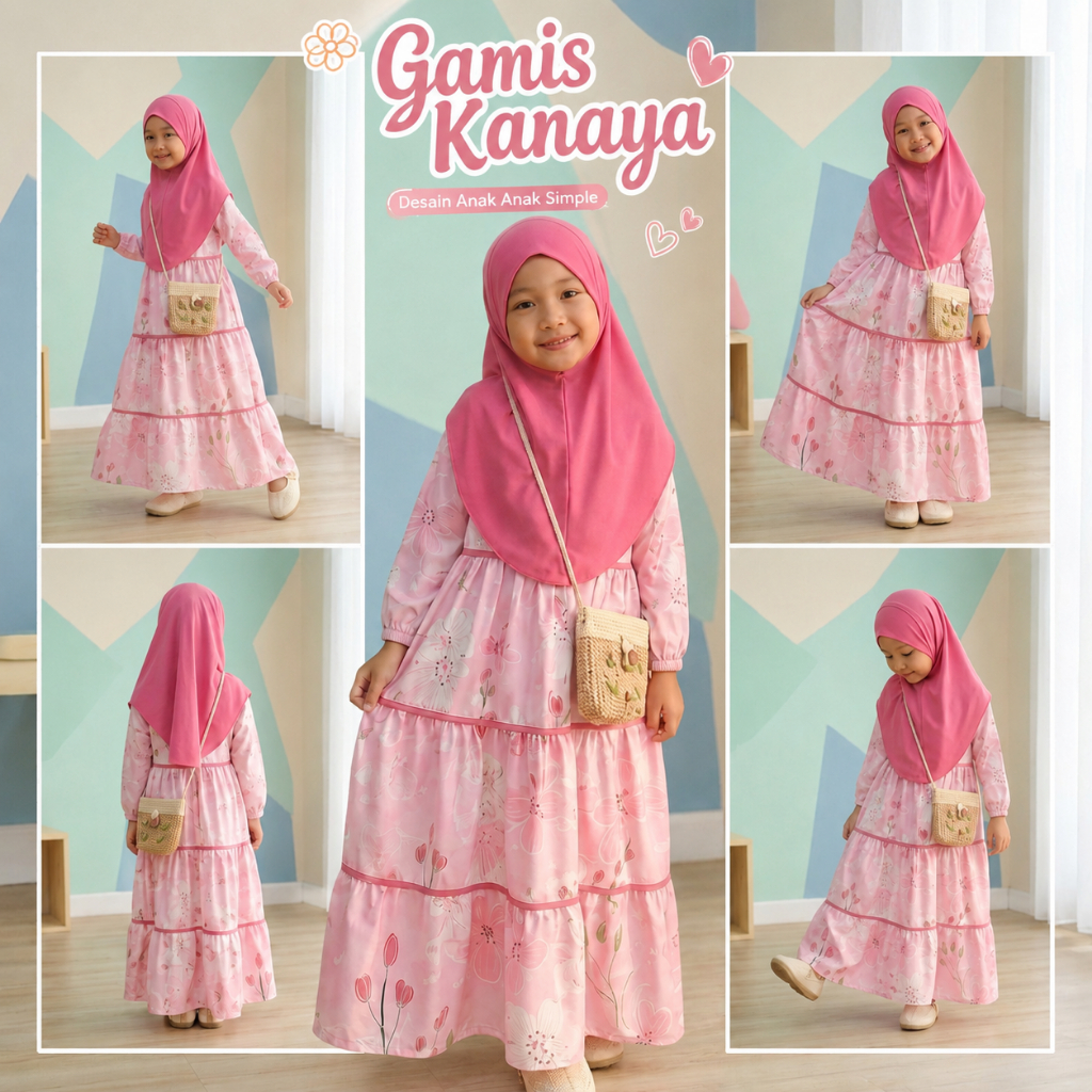 Hijababc - Baju Gamis Anak Perempuan Premium Modern Fashion Muslim Anak Terlaris