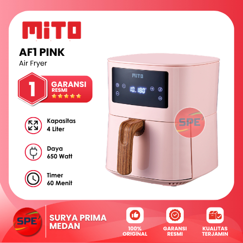 AIR FRYER DIGITAL MITO KAPASITAS 4 LITER AF1 PINK GARANSI RESMI (MEDAN)