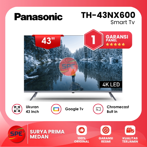 SMART TV PANASONIC UKURAN 43 INCH TH-43NX600  ( GARANSI RESMI MEDAN )