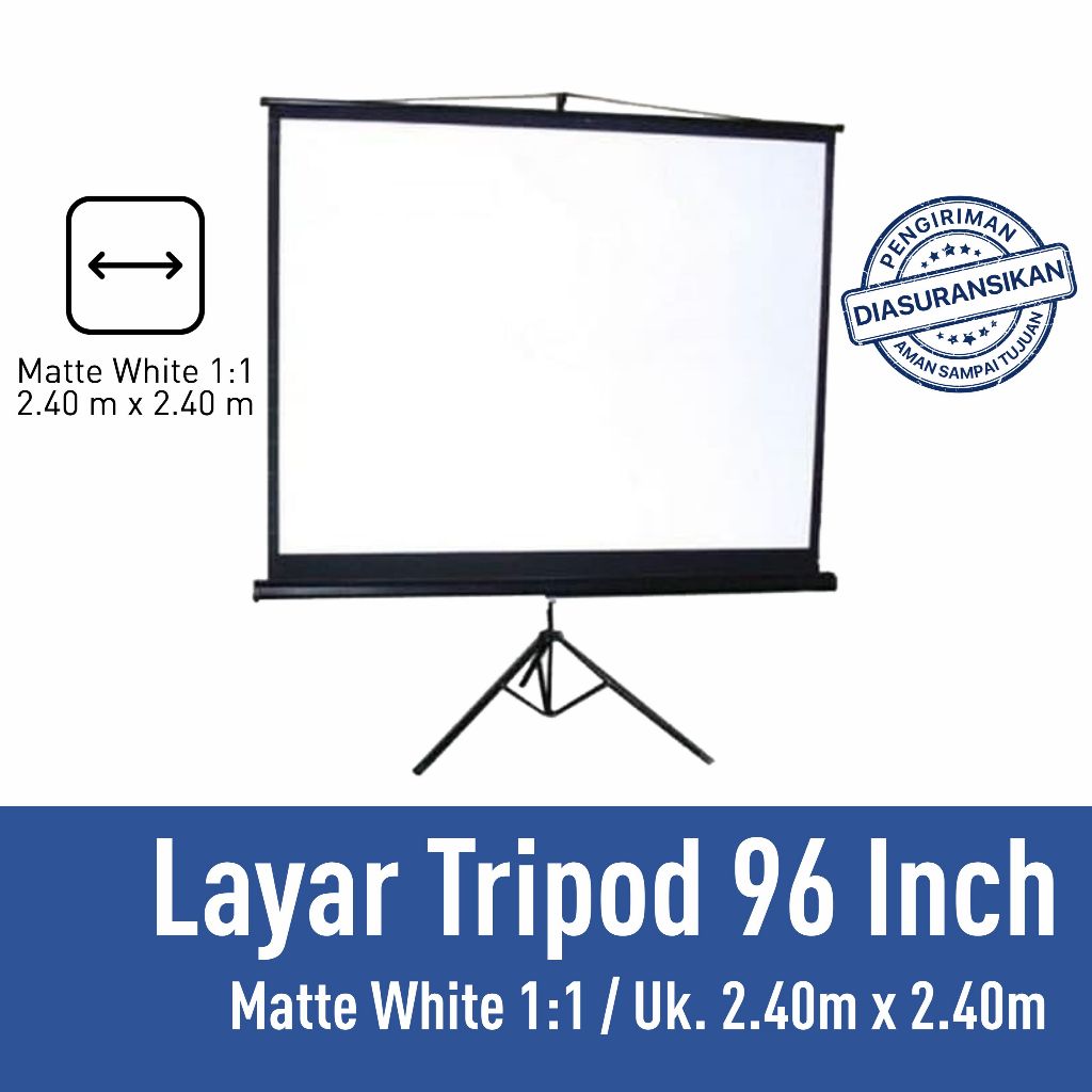 ANYLINX PIXEL Layar Tripod Tripot Gantung Layar Proyektor 96" x 96" 2.4m x 2.4m