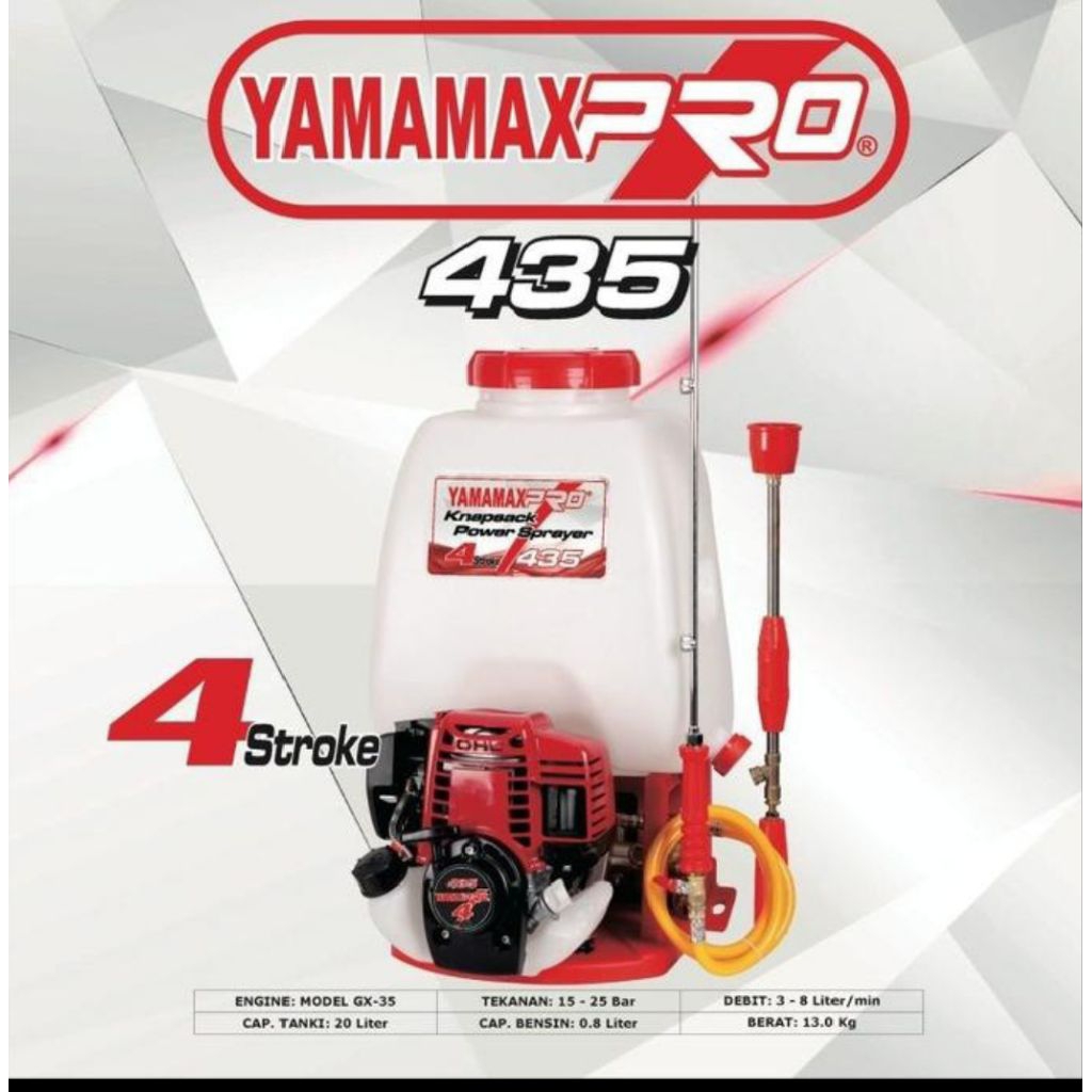 YAMAMAX PRO 435 Mesin Knapsack Power Sprayer 4Tak TURBO 20 L