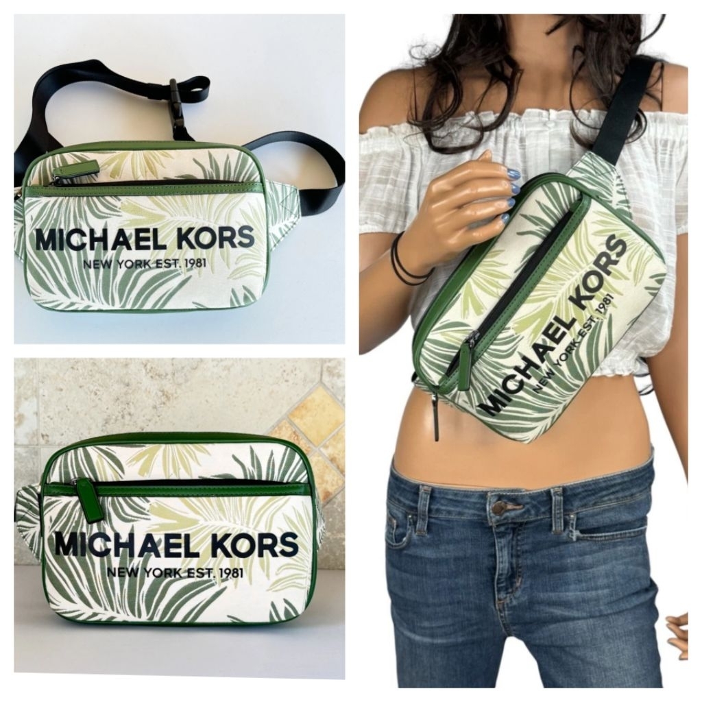 Tas MK Cooper Slim Square Belt Bag Fern Green sz 20x17cm